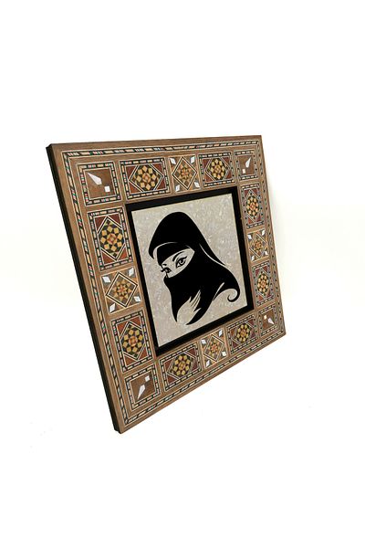 Sadrazam Woman Drawing Printed Mdf Table with Sheets 20X20 Krg-88