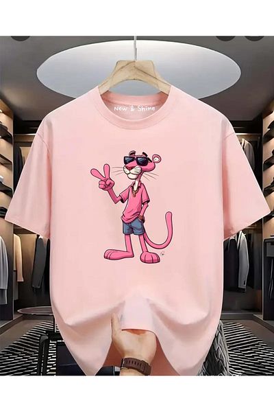 New Shine Μπλουζάκι με στάμπα Pink Panther Oversize