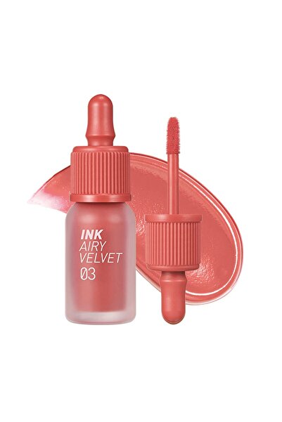 PERIPERA Ink Airy Velvet Lip Tint, Liquid Lip (0.14 fl oz, 003 CARTOON CORAL)