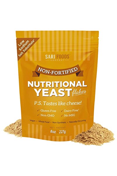 Sari Foods Co رقائق الخميرة الغذائية من Sari Foods، 24 أونصة/8 أونصة - نباتية...