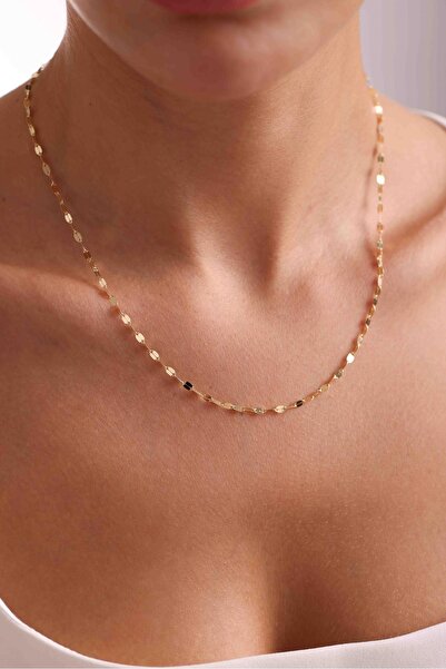 Bayar Gold 14 Ayar Altın Aynalı Zincir Kolye 2 mm