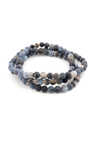 PİGADO Pigado Agate Stone 99 Both Necklace and Bracelet and Rosary