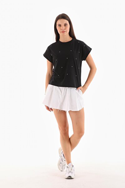 ŞİMAL Tricou de damă cu detaliu de piatră în față 250062   -