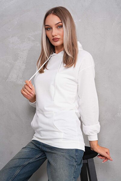ŞİMAL Women's Kangaroo Pocket Hooded Two Thread Sweatshirt 255310 -