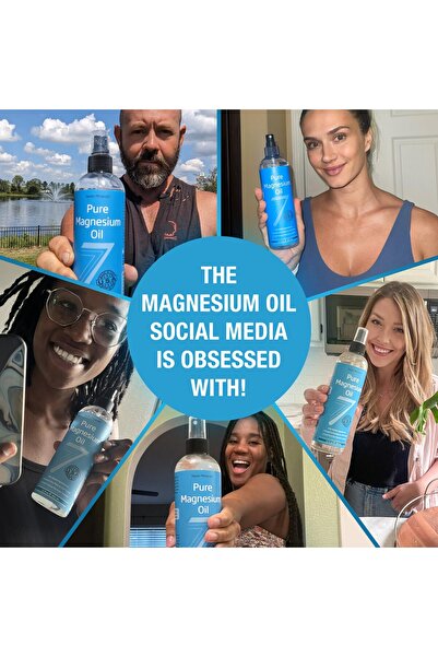 Seven Minerals Pure Magnesium Oil Spray - 12 oz, USP Grade, Ancient USA Seabed, Free eBook