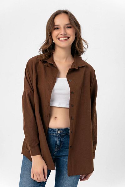 ŞİMAL Cămașă oversize Poplik pentru femei 250239   -