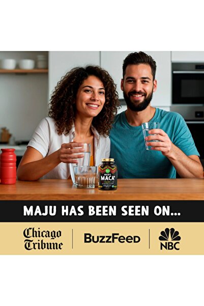 Maju Superfoods 4-in-1 Maca Root Capsules, Organic Black, Yellow, Red Roots, Black Pepper (120 ct) | 60,000 mg