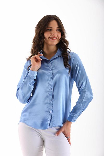ŞİMAL Cămașă de damă din satin cu mânecă lungă - 245043