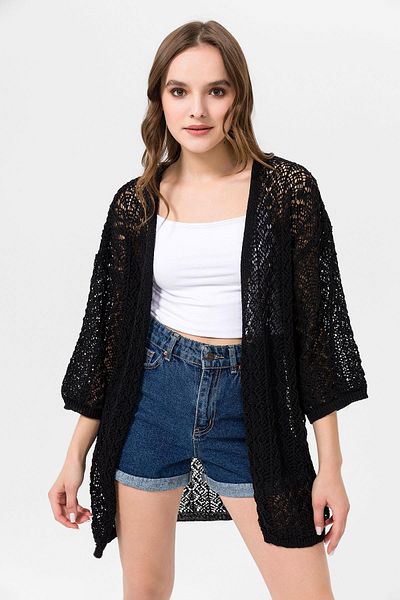 ŞİMAL Women's Open Front Thin Knitted Cardigan 250345   -
