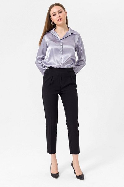 ŞİMAL Women's Front Pleated Trousers - Elastic Waist 245077