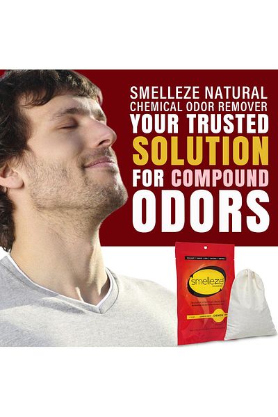 SMELLEZE Reusable Odor Eliminator Pouch, Smell Remover for Home, Car, Office, 150 Sq. Ft.