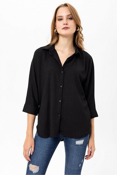 ŞİMAL Raschel Women's Shirt - Elbow Sleeve Detail, Model 245241