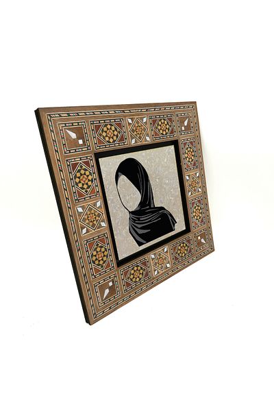 Sadrazam Hijab Drawing Printed Mdf Table 20X20 Krg-91