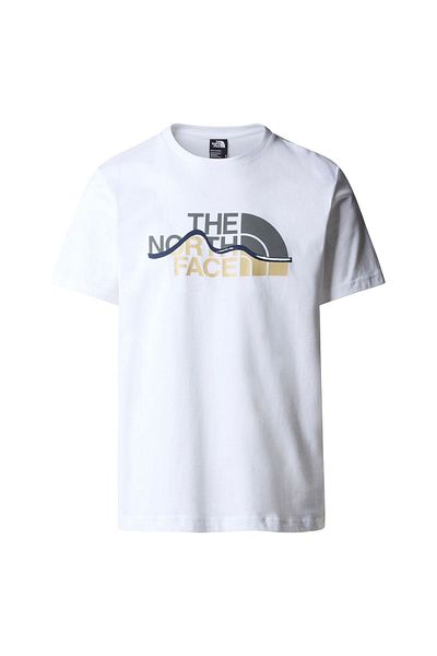 THE NORTH FACE Tricou alb pentru bărbați - F0a87ntfn41-r, Mountain Line, M/S/S, Tricou
