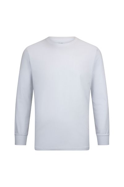 Hatemoğlu White Regular Fit Crew Neck Cotton Sweatshirt