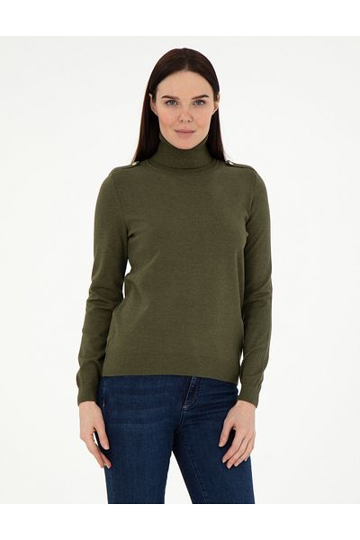 Pierre Cardin Khaki Slim Fit Basic Sweater 50290579 -Vr238