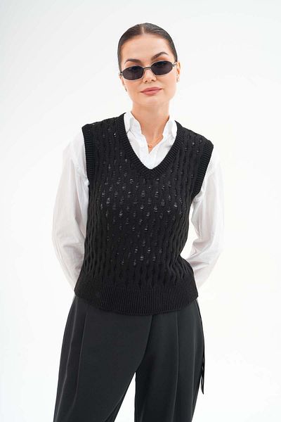 ŞİMAL 245158 Model Diamond Patterned Women's Knitwear Sweater