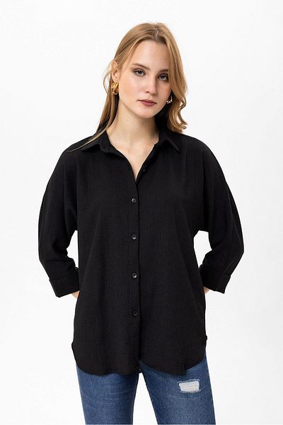 ŞİMAL Raschel Women's Shirt - Elbow Sleeve Detail, Model 245241