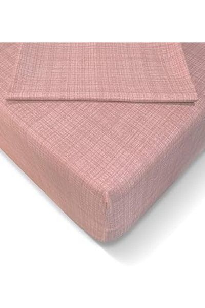 Hepta Collection Alla Turca At7621 Ranforce 160X200Cm Fitted Sheet Set, Powder