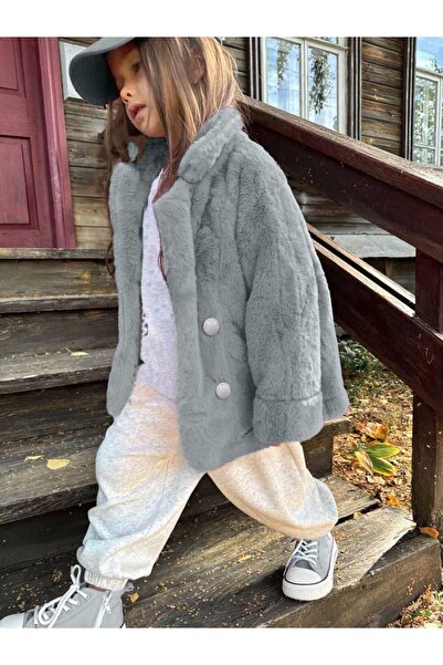 Magu Μπουφάν για κορίτσια με κουμπιά από ψεύτικη γούνα