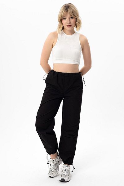 ŞİMAL Women's Waist Elastic Detailed Parachute Trousers 250230   -