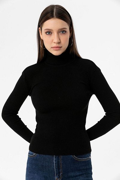 ŞİMAL Pulover de damă din tricot cu gât roscat 245397   -