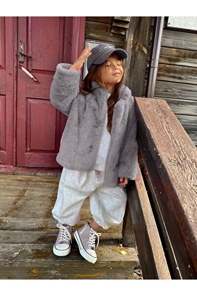 Magu Μπουφάν για κορίτσια με κουμπιά από ψεύτικη γούνα