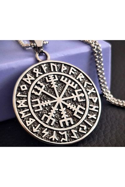 voyageaccessory Stainless Steel Sailor Compass Necklace / with 70 cm Chain