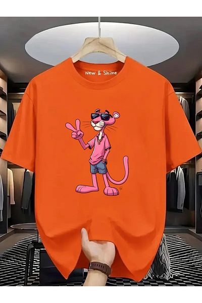 New Shine 1 tricou este un cadou pentru achiziții de 6 și mai sus în coș - tricou oversize cu imprimeu Pink Panther