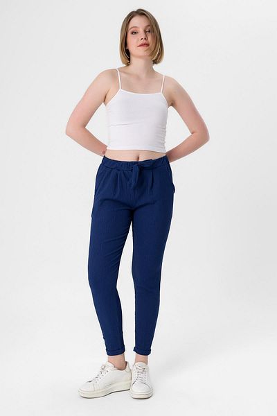 ŞİMAL Women's Double Leg Pocketed Linen Trousers 250042   -