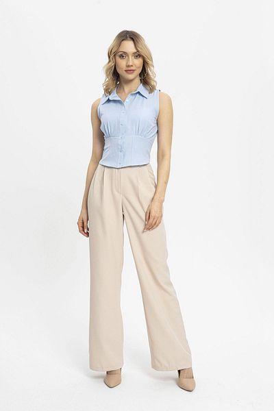 ŞİMAL Wide Leg Fabric Trousers - Velcro Detail, Women's, 245213