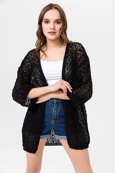 ŞİMAL Women's Open Front Thin Knitted Cardigan 250345   -