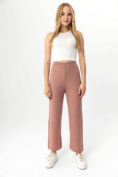 ŞİMAL Women's Ribbed Knitwear Knitted Pants