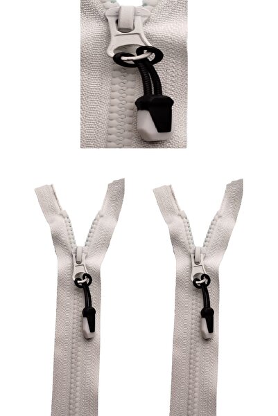 U5 FASHION 2 Adet Beyaz 80 Cm Kemik Diş Fermuar  Elcik 2 Adet