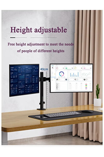 COOYA حامل شاشة مزدوج، لشاشتين LCD LED، مناسب للمكتب والمنزل