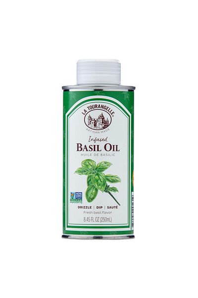 La Tourangelle Basil Oil, Expeller-Pressed High-Oleic, for Salads, Finishing, Spreads, Sauce, Dips, 8.45 fl oz