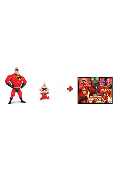 Disney The Incredibles  Mr Incredıble Baba ve Bebek Jack Figür Set-Maxi 104 Parça Puzzle