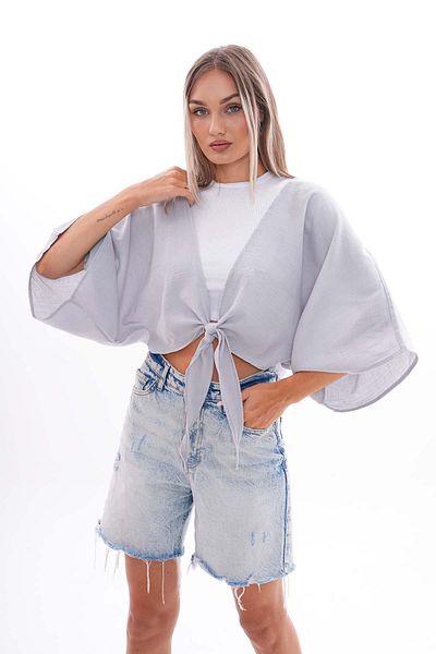 ŞİMAL Bolero de muselină cu cravată în față pentru femei 250000   -