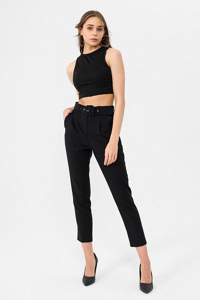 ŞİMAL Women's Belted Skinny Leg Fabric Trousers 250126   -