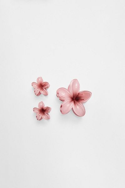 Stradivarius Set of 3 floral hair clips