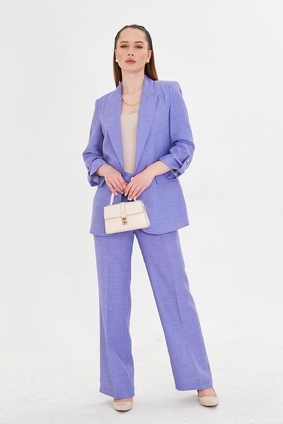 LOVELF Costum cu mâneci din țesătură Seersucker Lavandă