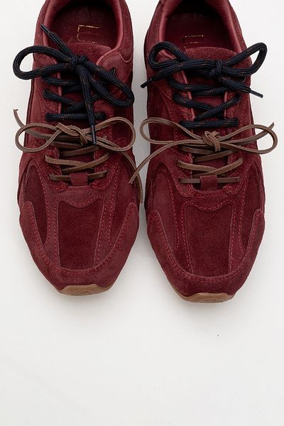 LuviShoes Γυναικεία αθλητικά παπούτσια SERENA Βουργουνδίας Suede Γνήσιο Δέρμα