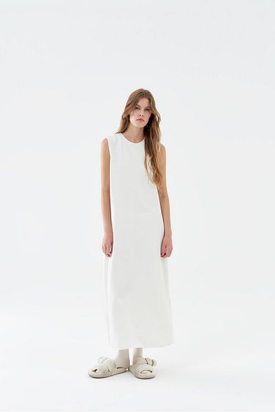 ModaAyşeli White Lining Sleeveless Dress Ay184