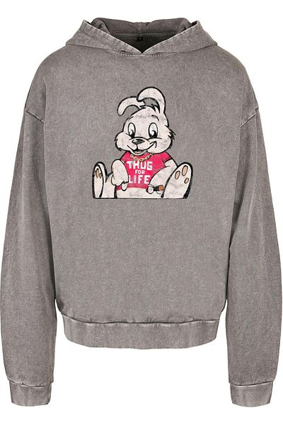 Merchcode Brandalised - Oversize-Kapuzenpullover mit Bunny-Acid-Waschung