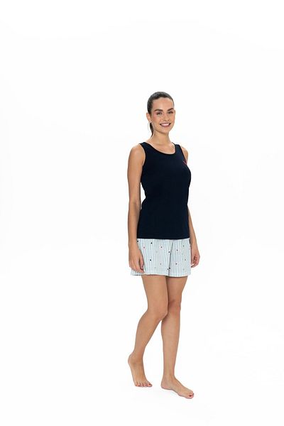 U.S. Polo Assn. Set de pantaloni scurți pentru femei cu licență New Season, cu gât rotund