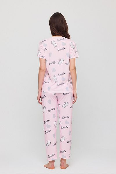 Elit Women's Patterned Short Sleeve Summer Cotton Pajama Set