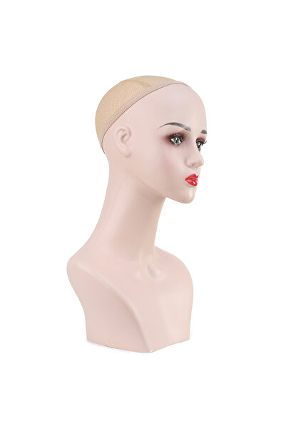 CREST E-TİCARET Long Wig Head Mannequin with Makeup Display Rack for Wigs