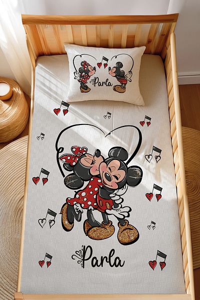 Homamia Montessori Pique Set Jacquard 100% Cotton Mickey and Minnie