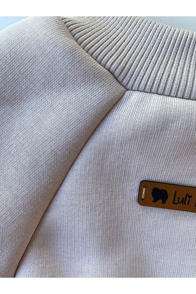 Luli Pet Basic Beige Fleece Cat Dog Sweatshirt