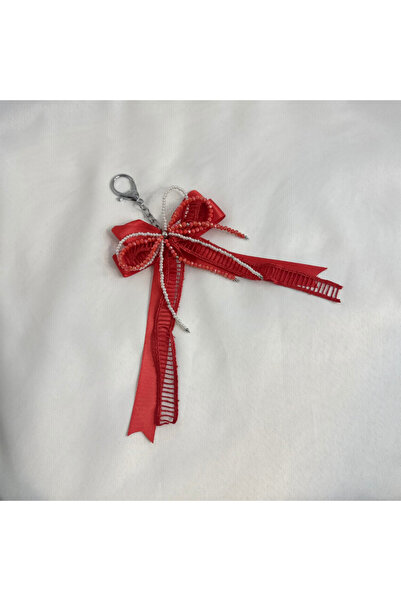 Elifsu Jewelry Red Bag Charm with Bow